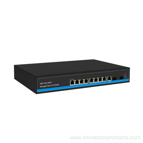 Manage 8Port Gigabit Solar Poe Switch Support UPS